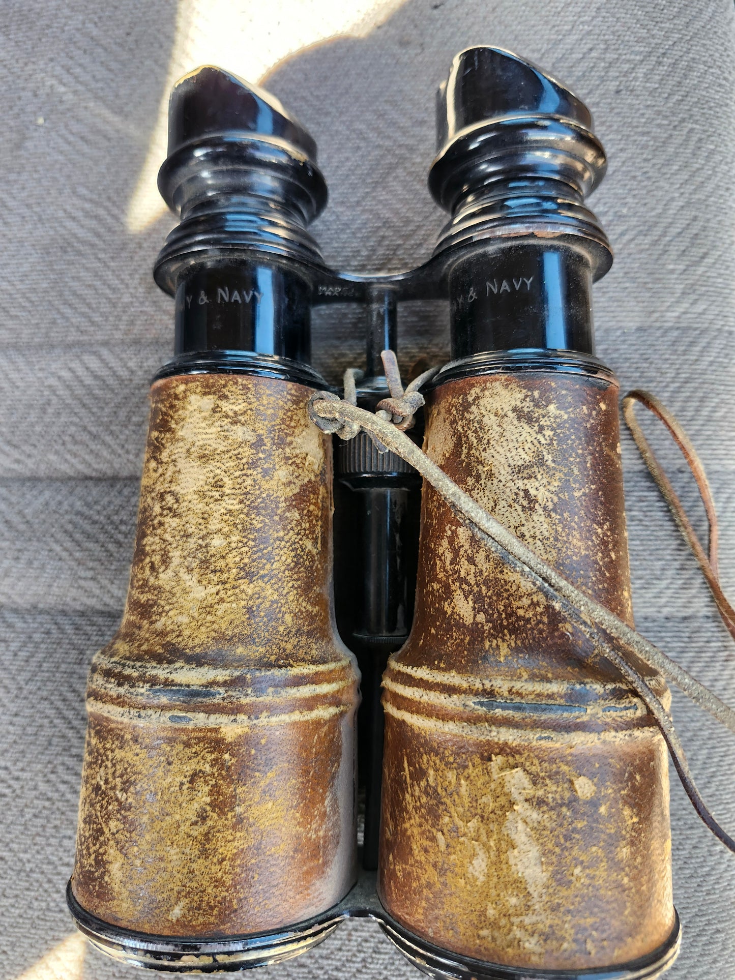 Vintage Leather Military WWII Era Binoculars