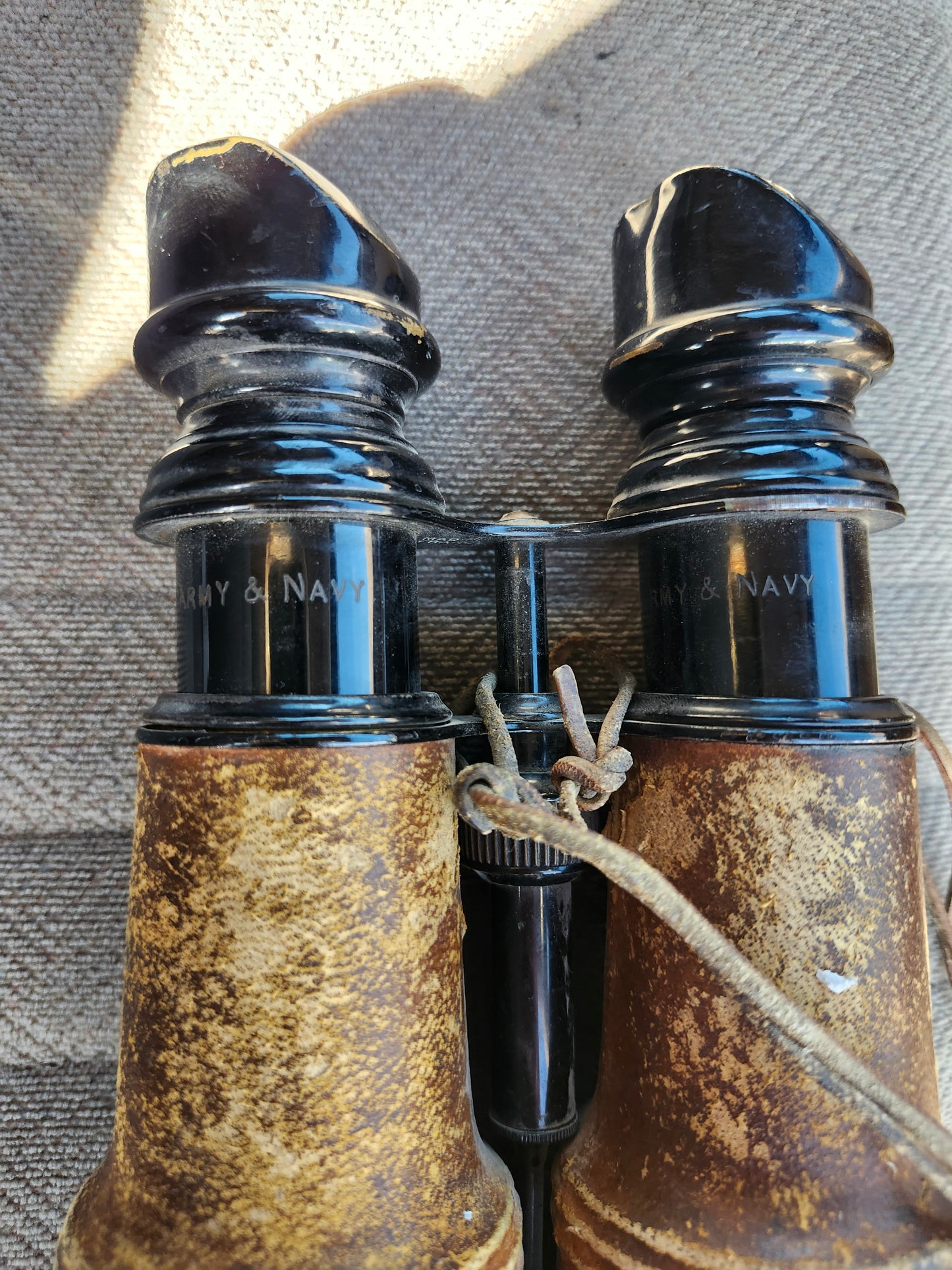 Vintage Leather Military WWII Era Binoculars